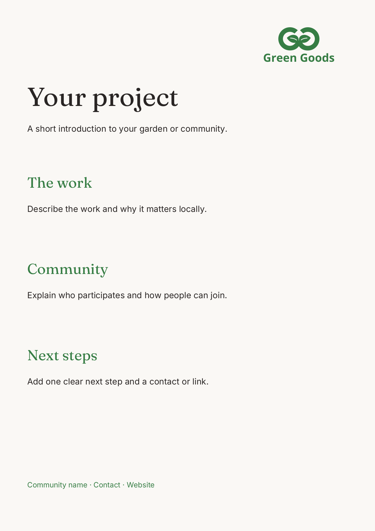 One-pager template