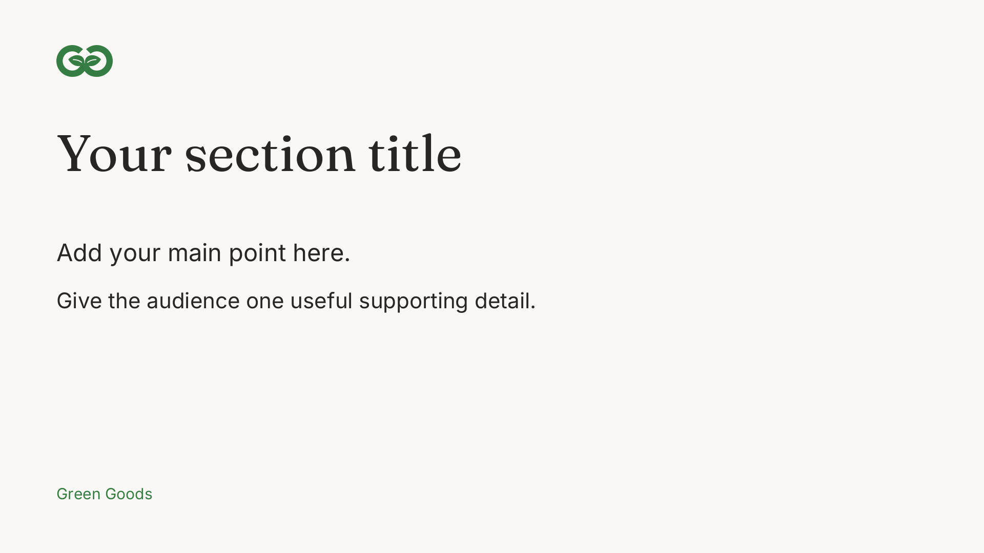 Content slide template