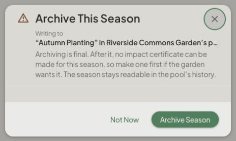 Archive This Season warns that the decision is final and prevents a later certificate.