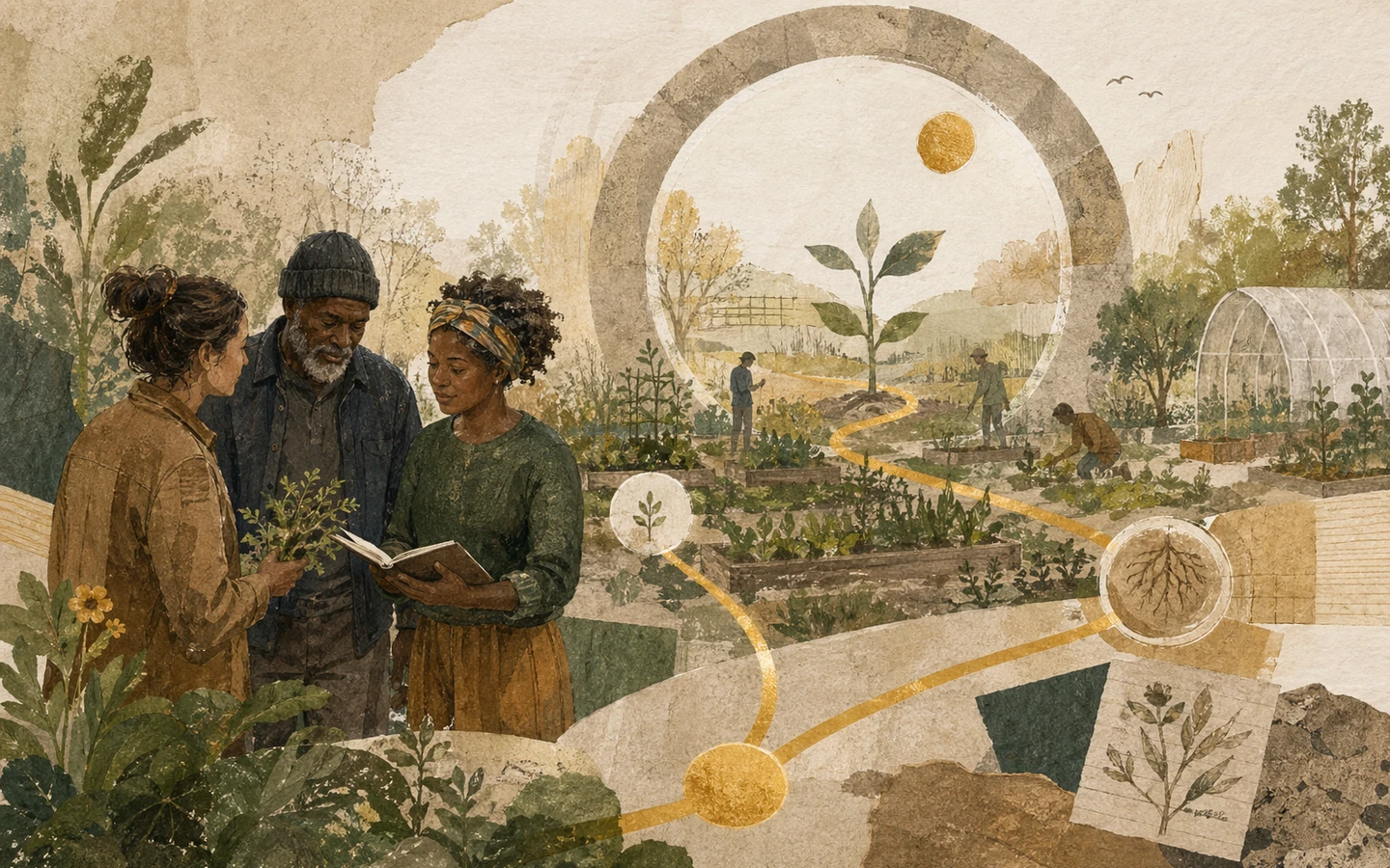 Illustrated operators organizing assessment evidence